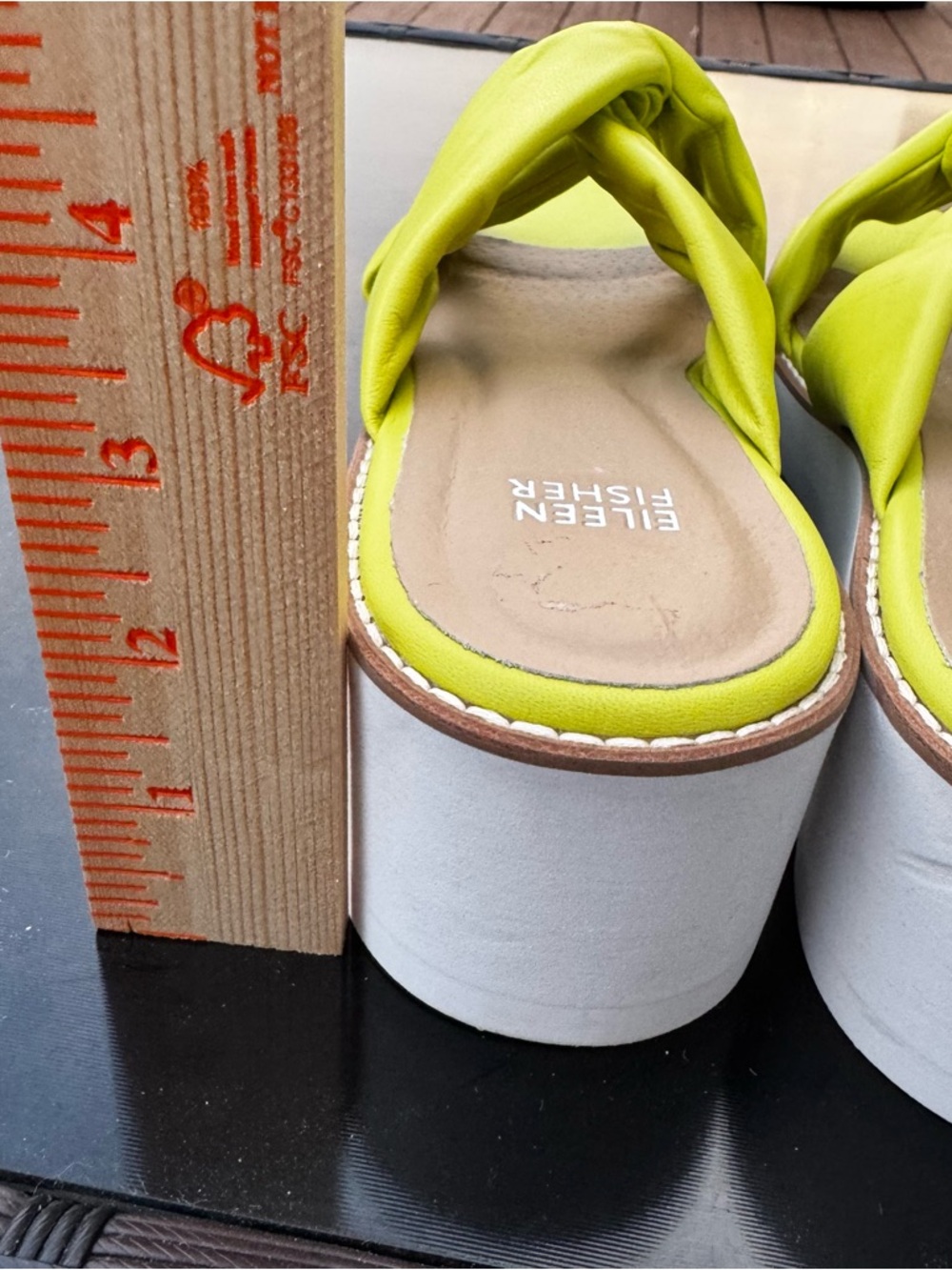 Eileen Fisher Bene Citrus Nappa Wedge Sandals - Picture 9 of 9